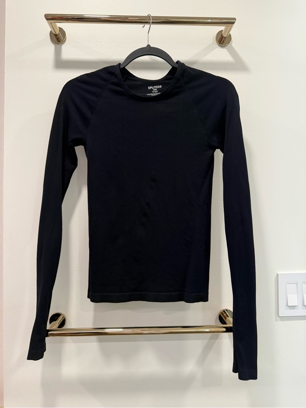 Splits59 Black Long Sleeve Crewneck Performance Top